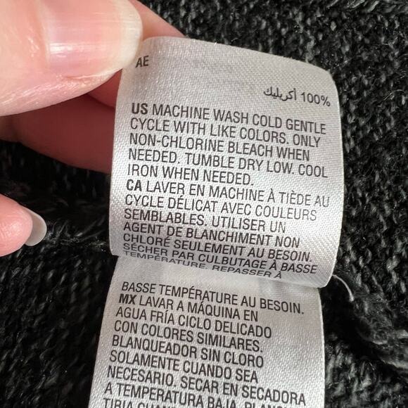 Karen Scott Womens Cardigan Sweater Open Front Loose Knit Long Black 1X - Picture 8 of 8